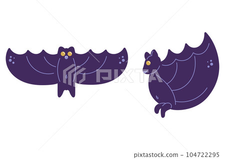 Bats. A small set of two cute and funny bats. Bats. A small set of two cute and funny bats. 104722295