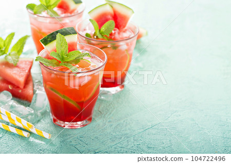 Refreshing summer drink with watermelon Refreshing summer drink with watermelon 104722496