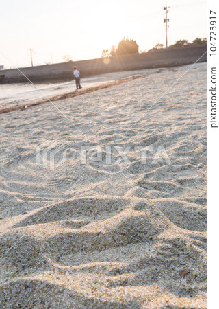 Evening view and view of the glass beach of Morien Park near Nagasaki Airport in Omura City, Nagasaki Prefecture 104723917