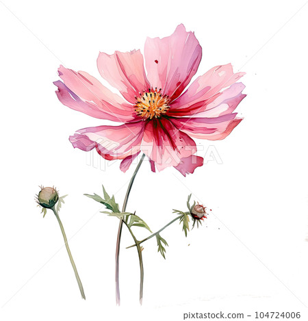 Watercolor flower. Illustration AI Generative 104724006