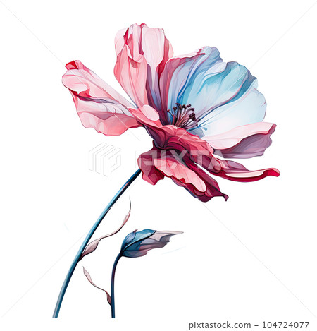 Watercolor flower. Illustration AI Generative 104724077