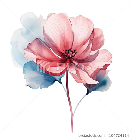 Watercolor flower. Illustration AI Generative 104724114