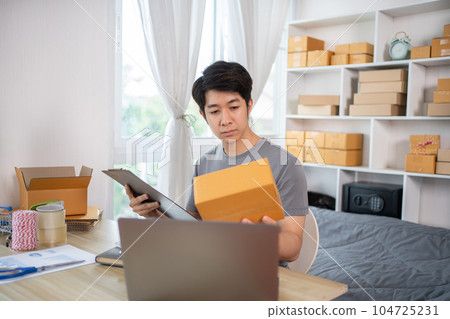 Empowering SMEs: Online Selling and Shipping for Small Business Owners, E-Commerce and Digital Commerce Concept. Empowering SMEs: Online Selling and Shipping for Small Business Owners, E-Commerce and Digital Commerce Concept. 104725231