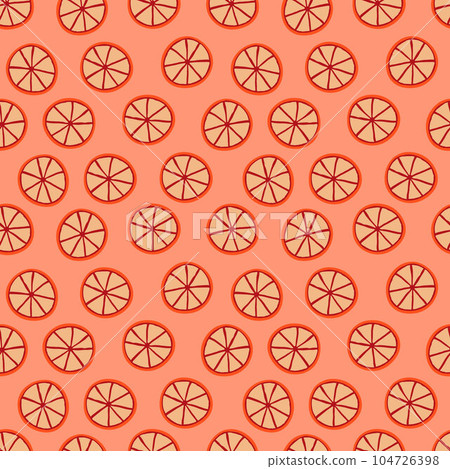 Orange Slices in Orange Background Pattern Vector. Fresh fruit repeating pattern. Vintage and retro style for wallpaper, wrapping paper, web and digital printables, fashion, design, fabric, clothes Orange Slices in Orange Background Pattern Vector. Fresh fruit repeating pattern. Vintage and retro style for wallpaper, wrapping paper, web and digital printables, fashion, design, fabric, clothes 104726398