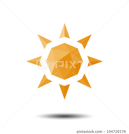 Polygon Sun Icon on white background 104726576