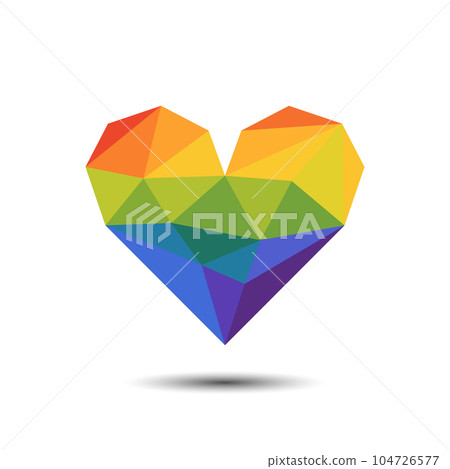 Polygon Rainbow colourful Heart Icon For LGBT Pride Month concept Polygon Rainbow colourful Heart Icon For LGBT Pride Month concept 104726577