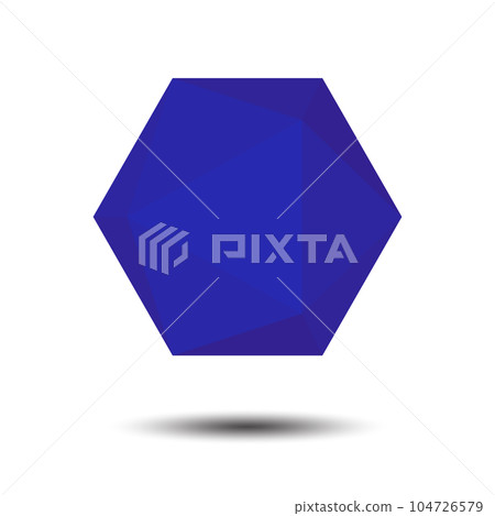 Polygon Blue Hexagon Icon on white background 104726579