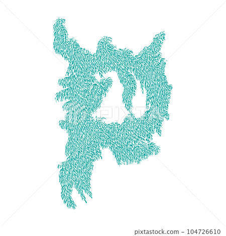 Bizarre decorative letter.Art font. 104726610