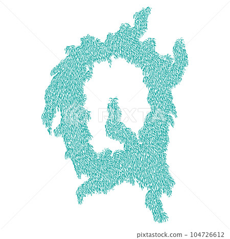 Bizarre decorative letter.Art font. 104726612