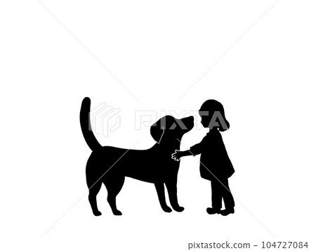 兒童和拉布拉多獵犬 104727084