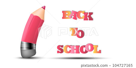 Banner, concept of return to school, knowledge day, September 1, school pencil, multi-colored bright stationery. On white background with shadow and copy space Banner, concept of return to school, knowledge day, September 1, school pencil, multi-colored bright stationery. On white background with shadow and copy space 104727165
