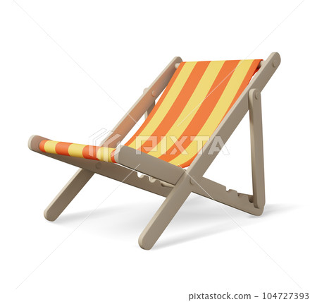 3D striped chair for relaxation. Furniture for pool. 104727393