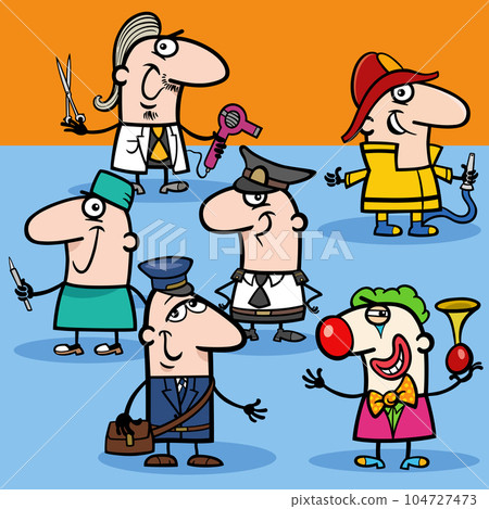 comic people of different occupations group coloring page comic people of different occupations group coloring page 104727473