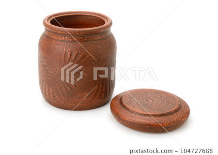 Large pot with lid isolated on white Large pot with lid isolated on white 104727688