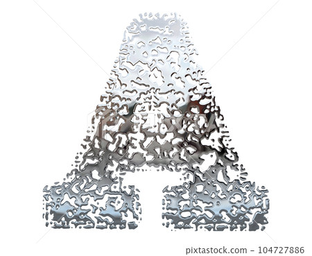 3D rendered illustration.Liquid metal font.Mercury blobs letter. 3D rendered illustration.Liquid metal font.Mercury blobs letter. 104727886