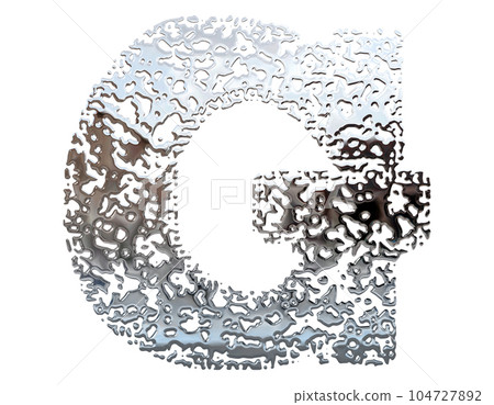 3D rendered illustration.Liquid metal font.Mercury blobs letter. 3D rendered illustration.Liquid metal font.Mercury blobs letter. 104727892