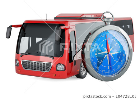 Bus with compass, 3D rendering 104728105