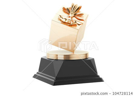 Gift Award Trophy Pedestal. 3d Rendering 104728114