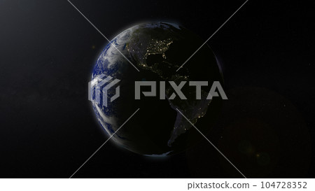 Planet Earth focused on South and North America by night. Illuminated cities on dark side of the Earth. Elements of this image furnished by NASA Planet Earth focused on South and North America by night. Illuminated cities on dark side of the Earth. Elements of this image furnished by NASA 104728352