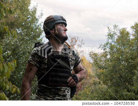 Sad soldier look to the sky Sad soldier look to the sky 104728530