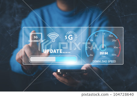 Fast internet connection with Metaverse technology concept, Hand holding smartphone and Virtual screen of Internet speed measurement,Internet and technology concept, 5G Hi speed internet concept Fast internet connection with Metaverse technology concept, Hand holding smartphone and Virtual screen of Internet speed measurement,Internet and technology concept, 5G Hi speed internet concept 104728640