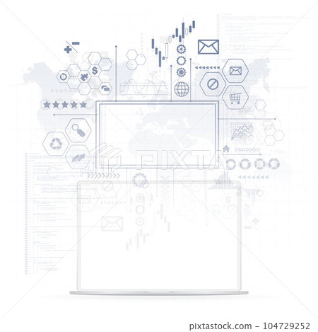 Digital graph statistics background laptop Digital graph statistics background laptop 104729252