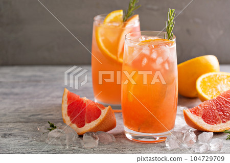 Citrus cocktail with grapefruit and orange Citrus cocktail with grapefruit and orange 104729709