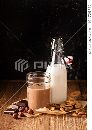 Homemade nut milk Homemade nut milk 104729722