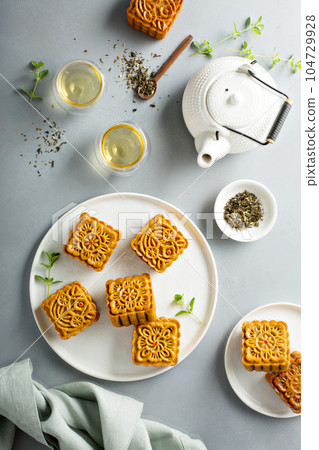 Traditional Chinese mooncakes Traditional Chinese mooncakes 104729928