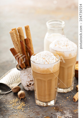 Coffee latte or cappuccino with spices Coffee latte or cappuccino with spices 104730554