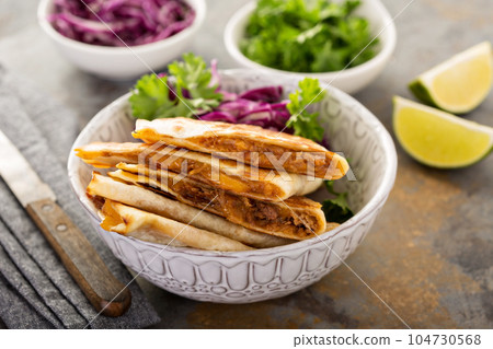 Pulled pork quesadillas Pulled pork quesadillas 104730568