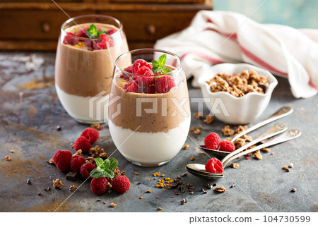 Healthy layered dessert 104730599
