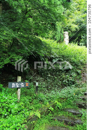 The entrance to Kumaso-ana surrounded by forest The entrance to Kumaso-ana surrounded by forest 104730796