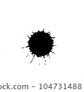 A round mark of dropping ink from a dropper onto paper 104731488