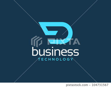 Initial based clean and minimal Logo. D letter... - Stock Illustration ...