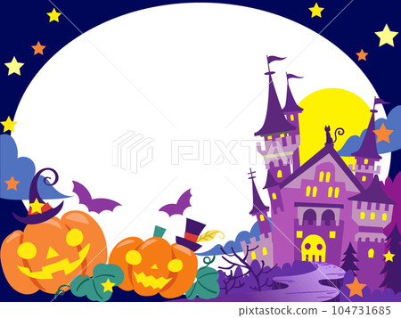 Halloween full moon and black cat 104731685