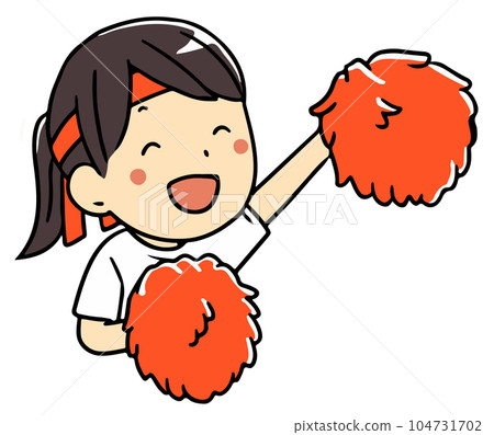 Girls cheering with bonbons Girls cheering with bonbons 104731702