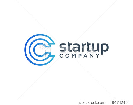 Letter C vector line logo design. Creative minimalism logotype icon symbol. 104732401