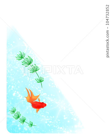 金魚優雅地游動夏日賀卡 金魚優雅地游動夏日賀卡 104732852