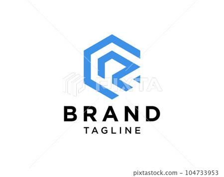 Initial Letter R Logo. Blue Bright Geometric Origami Arrows Style isolated on White Background. Usable for Business, Real Estate and Building Logos. Flat Vector Logo Design Template Element. 104733953