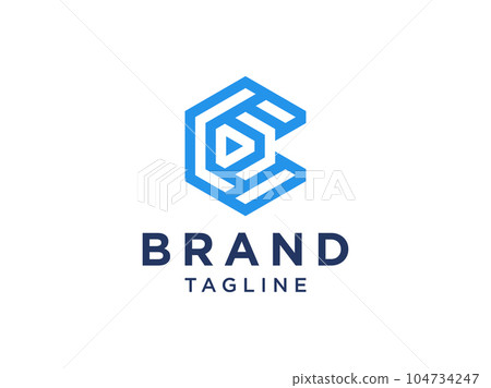 Abstract Initial Letter C Logo. Blue Rounded Line Infinity Style isolated on White Background. Usable for Business and Technology Logos. Flat Vector Logo Design Template Element Abstract Initial Letter C Logo. Blue Rounded Line Infinity Style isolated on White Background. Usable for Business and Technology Logos. Flat Vector Logo Design Template Element 104734247