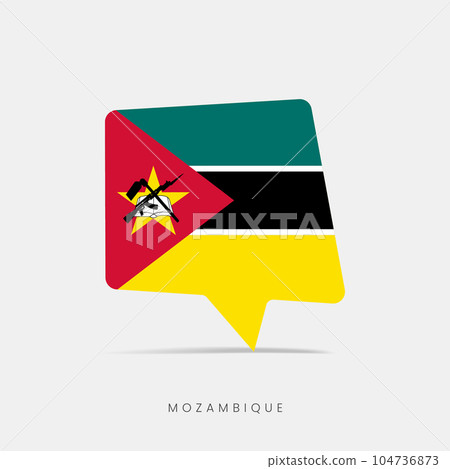 Mozambique flag bubble chat icon 104736873