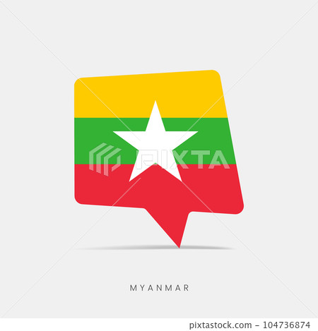 Myanmar flag bubble chat icon 104736874