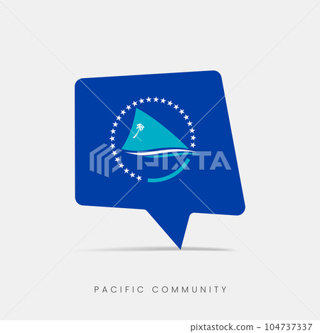 Pacific Community flag bubble chat icon Pacific Community flag bubble chat icon 104737337