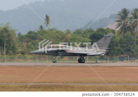 French Air Force Rafale fighter landing 104738524