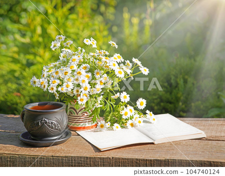 Natural background with chamomile flowers Natural background with chamomile flowers 104740124