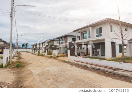 construction residential new house in progress at building site 104741353