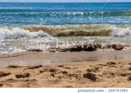 View of the stormy Black sea in Bulgaria View of the stormy Black sea in Bulgaria 104741965