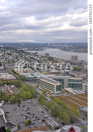 Aerial view of city of Seattle - Seattle, WA - USA 104742123