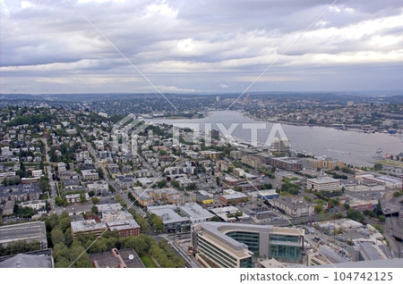 Aerial view of city of Seattle - Seattle, WA - USA 104742125